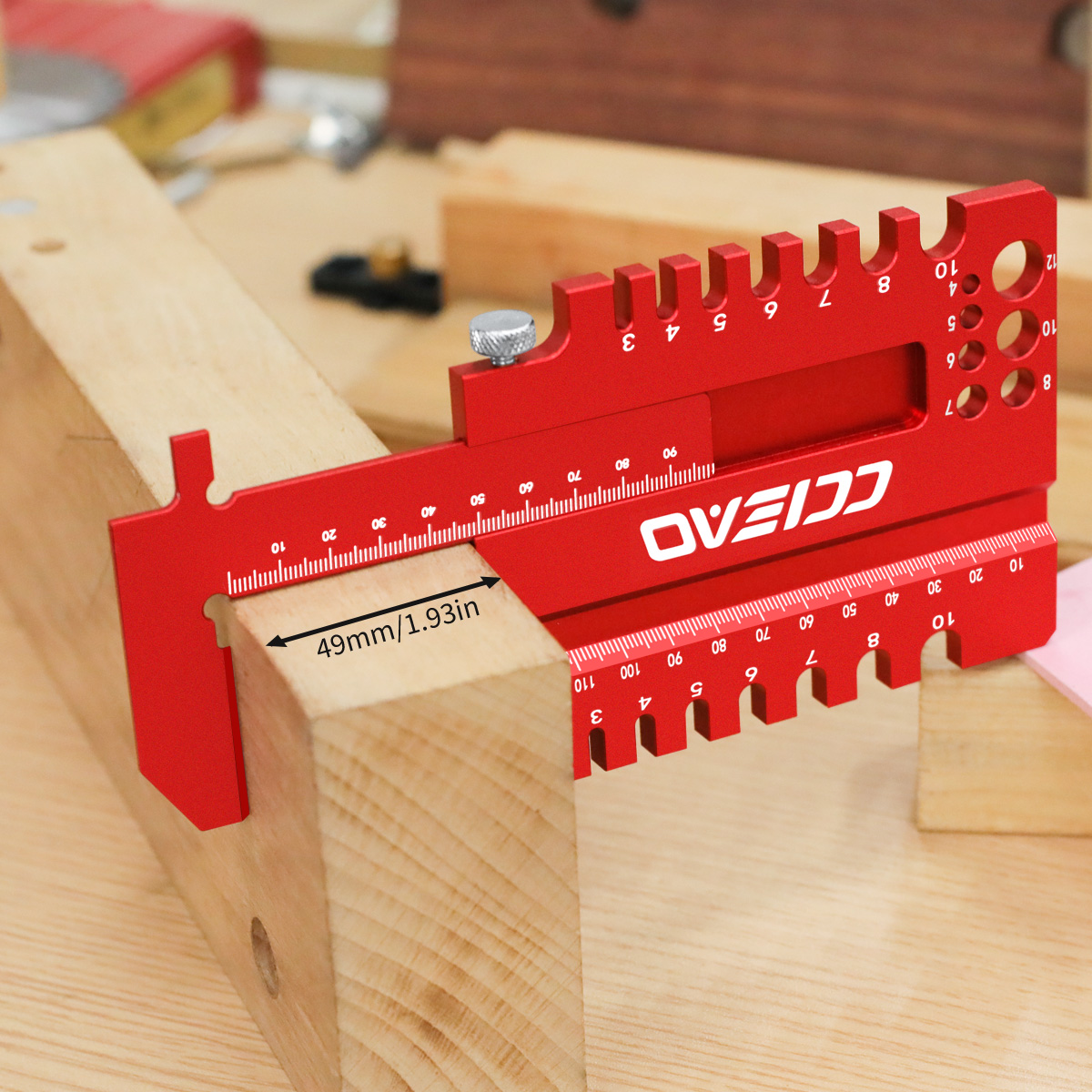 Marking Gauge Tool - Woodworking Multi-Function Measuring Ruler, Aluminum Alloy