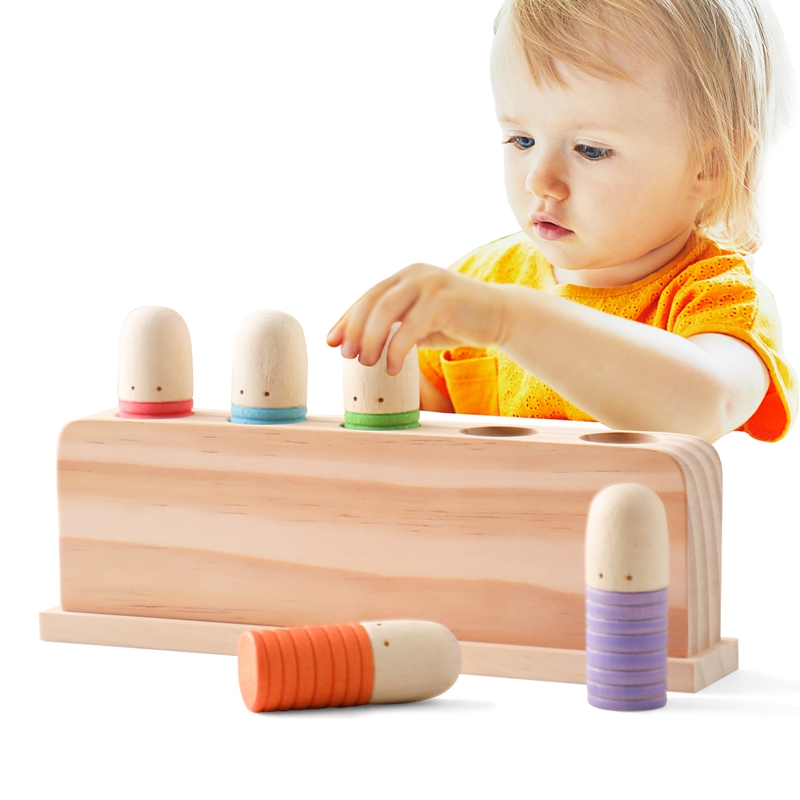 Woodworking For Kids - Montessori Toys Baby Wooden Bouncing Color