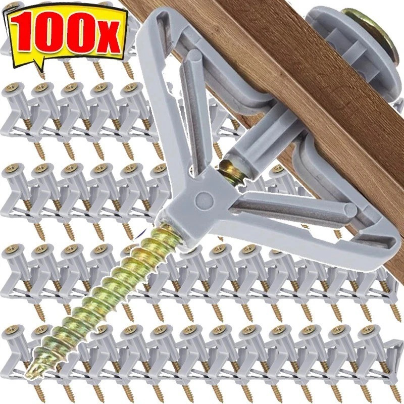 Woodworking Hatchet - 100PCS/50Sets Butterfly Wall Plug with Screws