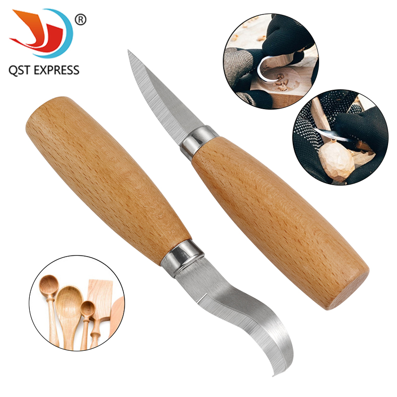 Woodworking Knives - Stainless Iron Carving Knife Beech Wood