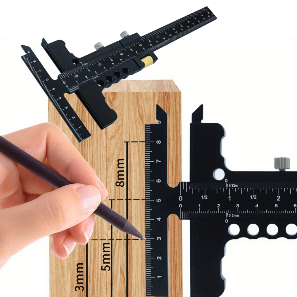 Marking Gauge Tool - Aluminum Alloy Sliding Marking Gauge Woodworking