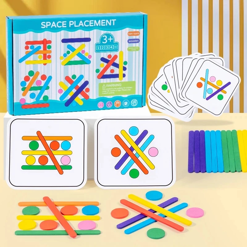 Woodworking For Kids - Kids Rainbow Stick Thinking Puzzle Wooden