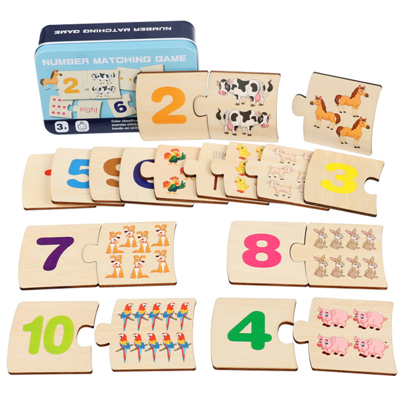 Woodworking For Kids - Children Iron Box Number Enlightenment Paired