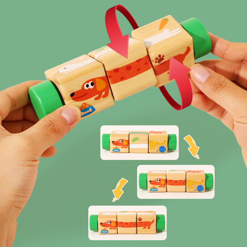 1pcs Baby Wooden Rotating Anim - Woodworking For Kids ulasan dan harga
