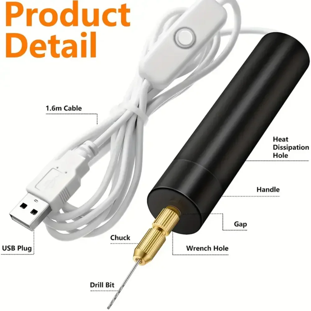 Mini Electric Drill USB Powere - Woodworking Epoxy ulasan dan harga